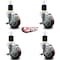 Service Caster 3.5'' Maroon Poly Swivel 1-7/8'' Expanding Stem Caster Set with Brake, 4PK SCC-EX20S3514-PPUB-MRN-TLB-178-4 - alternate 3